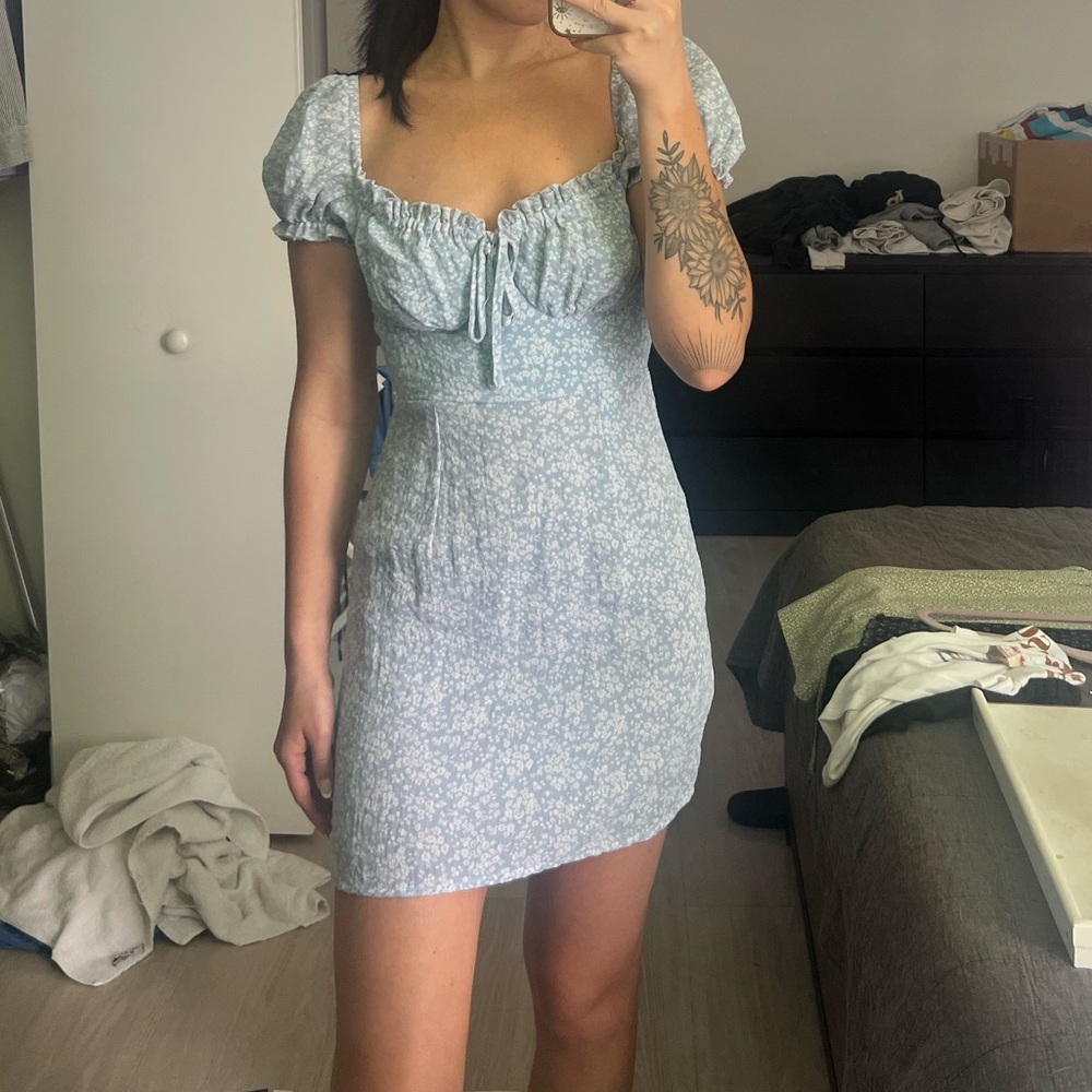 Blue print dress